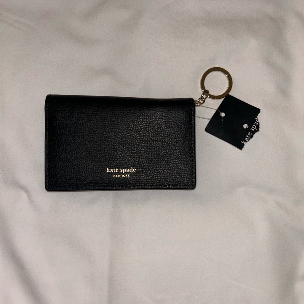 Kate Spade Black Leather Wallet with Keychain